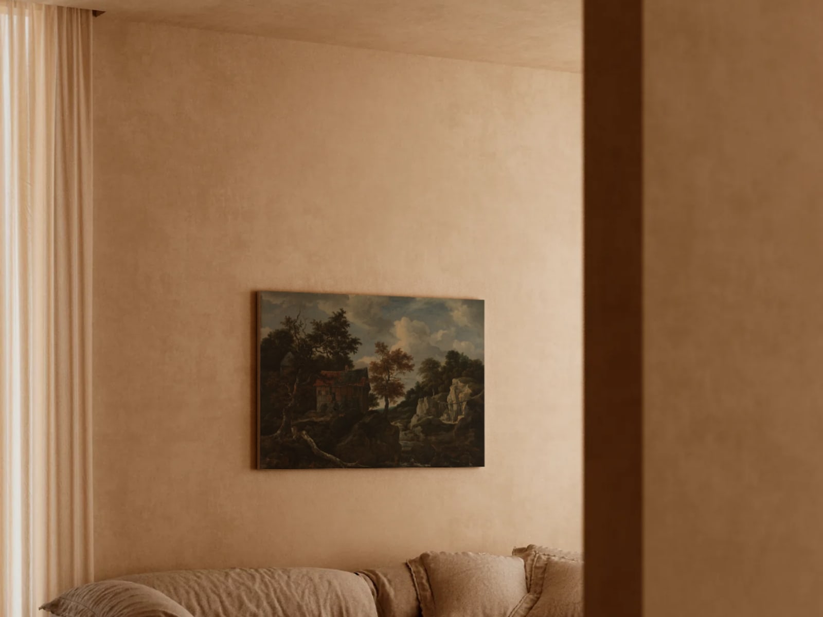 Welke maat schilderij boven de bank, het dressoir of de hal